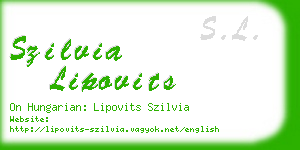 szilvia lipovits business card